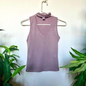 ✨2 FOR 20 ✨ -  Mauve Tank with Collar